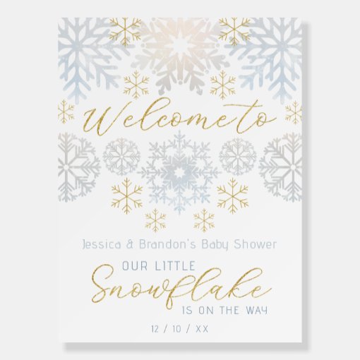 A Little Snowflake Is On His Way Cake Topper – Winter Baby Shower, Birthday, Gender Reveal Decoration