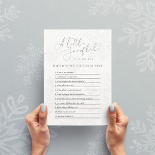 little snowflake winter baby shower who knows mom invitation