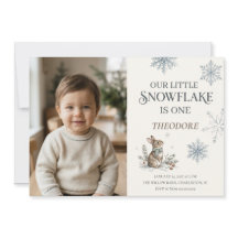 Little Snowflake Winter First Birthday Photo