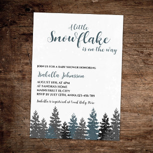 Little Snowflake Winter Wonderland Baby Shower Invitation