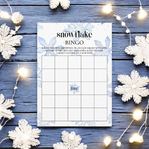 Little Snowflake Wintery Baby Shower Bingo Game Enclosure Card