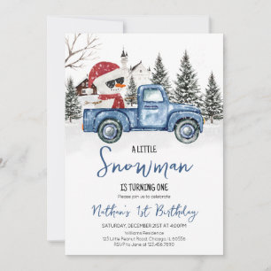 Little Snowman Birthday Invitation