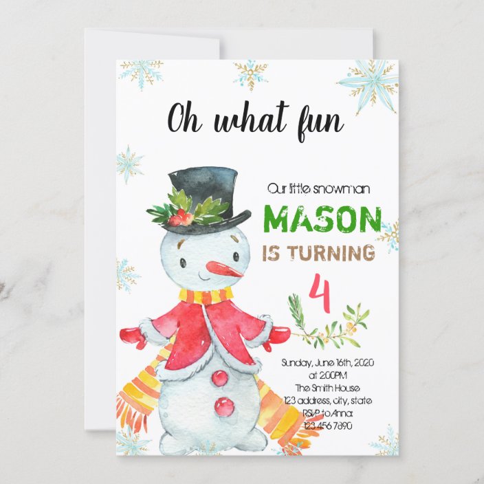 Little snowman birthday party invitation | Zazzle.com