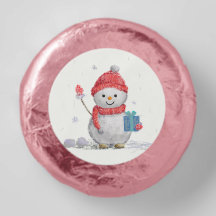 little snowman blue gift