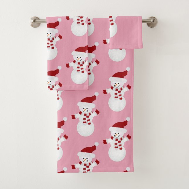 Little Snowman Christmas Bath Towel Set (Insitu)