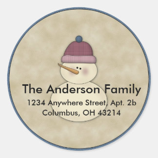 Little Snowman Winter Return Address Labels