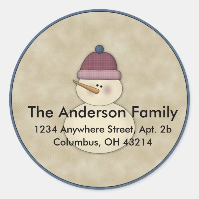 Little Snowman Winter Return Address Labels (Front)