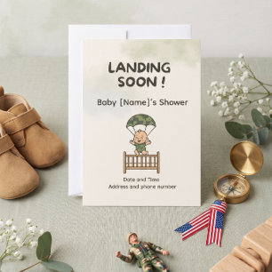 Little Soldier Baby Shower Invite — Patriotic Camo