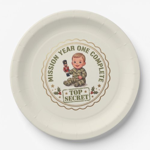 Little Soldier First Birthday Paper Plate