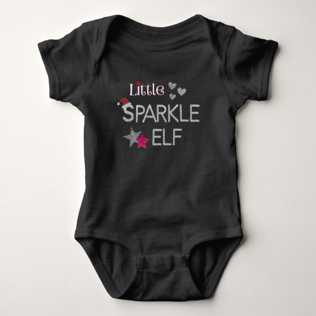 Little Sparkle Elf for Christmas bodysuit (Front)