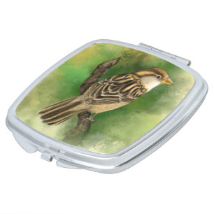 Little Sparrow Compact Mirror Cute Bird