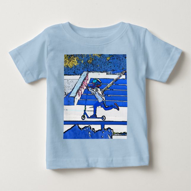 Little Speedster - Scooter Rider   Baby T-Shirt (Front)