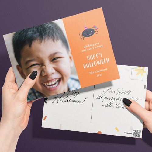 Little Spider Happy Halloween Photo Card