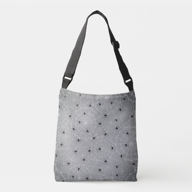 Little Spiders on Webs Crossbody Bag (Front)