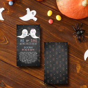 Little Spirit Halloween Ghosts Gender Reveal Party Enclosure Card