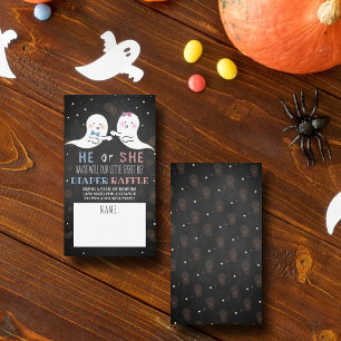 Little Spirit Halloween Ghosts Gender Reveal Party Enclosure Card