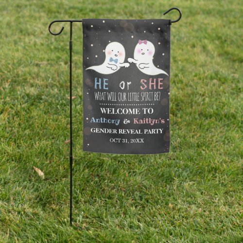 Little Spirit Halloween Ghosts Gender Reveal Party Garden Flag
