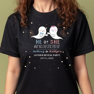 Little Spirit Halloween Ghosts Gender Reveal Party Tri-Blend Shirt