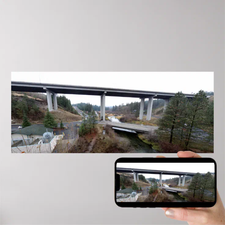 Little Spokane River and Wandermere 395 Bridge Poster Zazzle