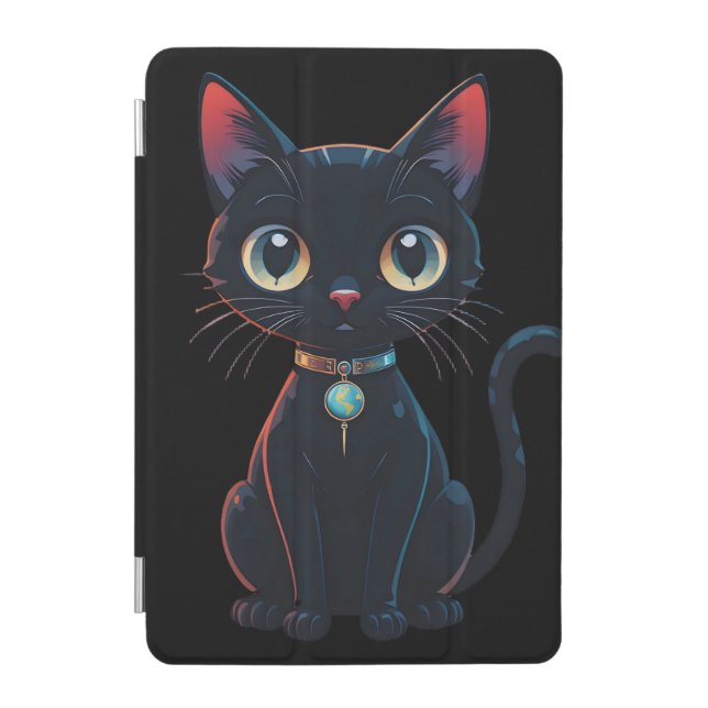Little Spooky Black Cat iPad Mini Cover (Front)