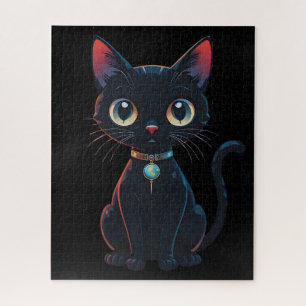 Little Spooky Black Cat Jigsaw Puzzle