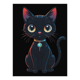 Little Spooky Black Cat Photo Print