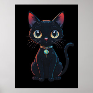 Little Spooky Black Cat Poster