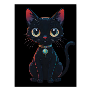 Little Spooky Black Cat Poster
