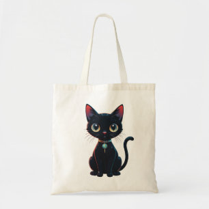 Little Spooky Black Cat Tote Bag