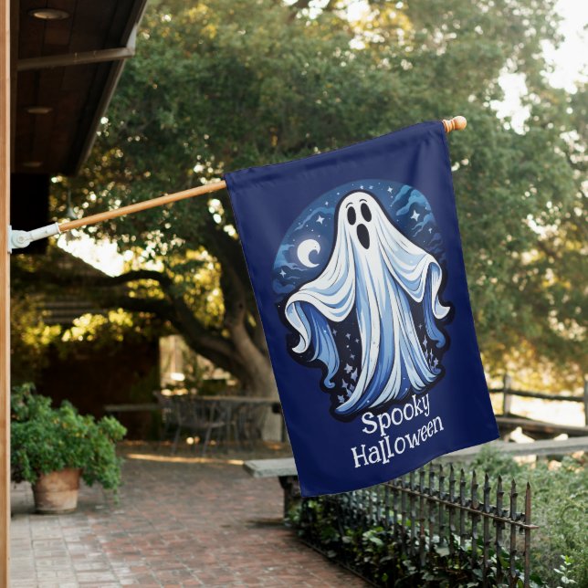 Little Spooky Ghost - Halloween 16 - Fan Fun House Flag (In SItu)