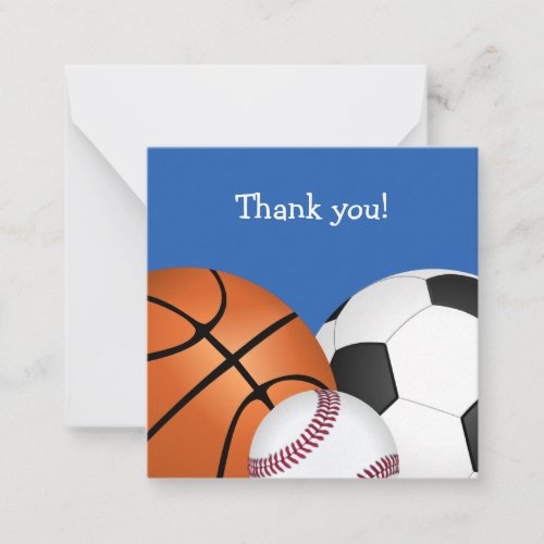 Little Sports Ball Thank You Note Card
