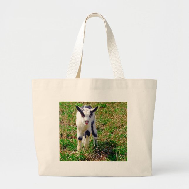 Little Spot The Baby Goat Large Tote Bag (Front)