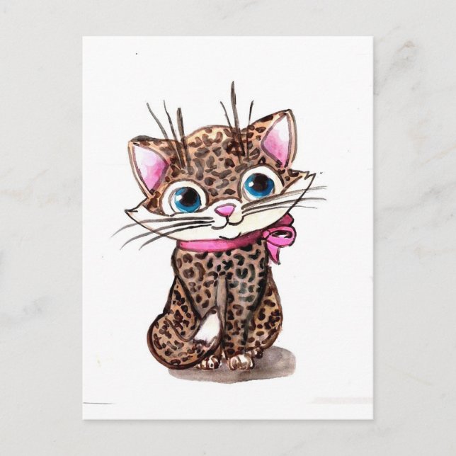 Little spotted kitten postcard (Front)