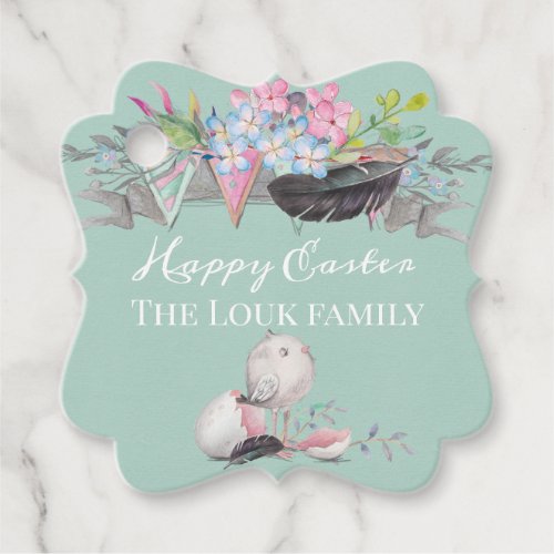 Little Spring  chick Happy Easter Favor Tags