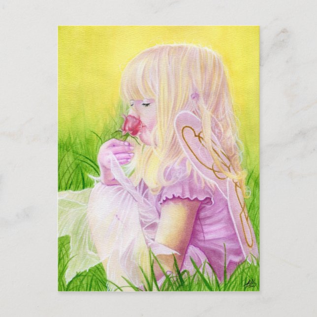 Little Spring Fairy Rose Postcard (Front)