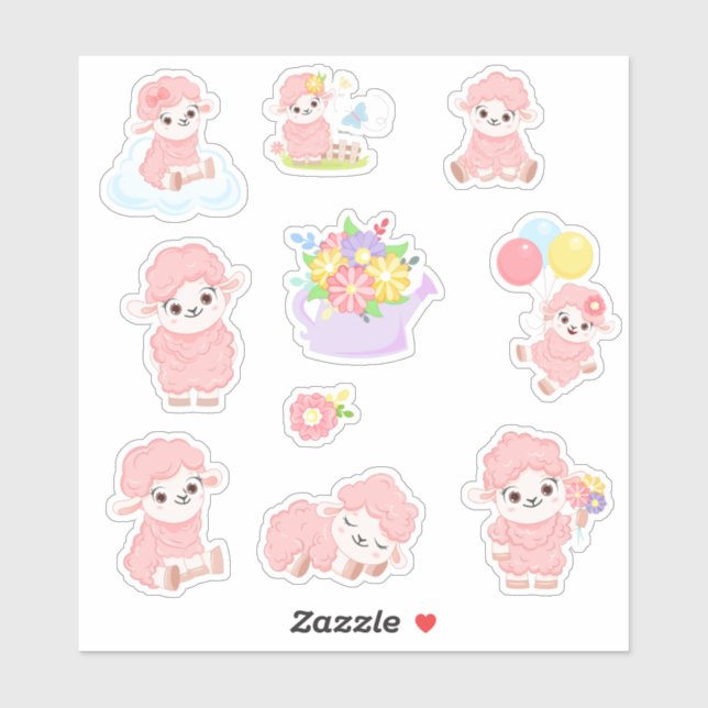 Little Spring Sheep Sticker (Sheet)
