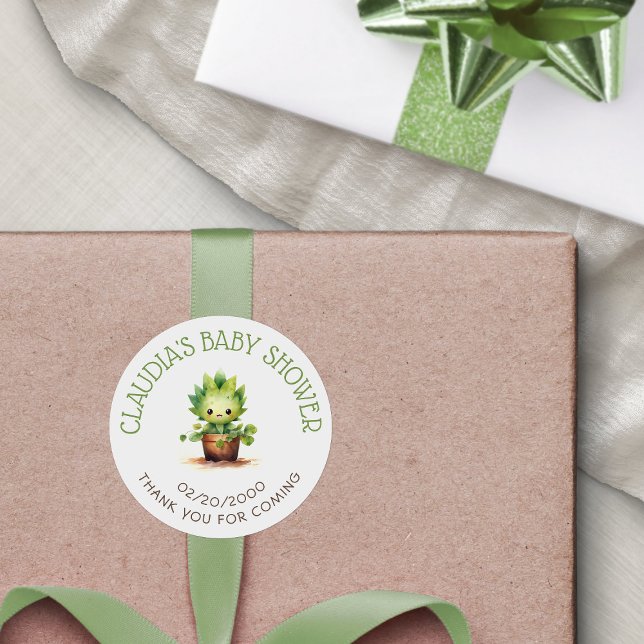 Little Sprout Baby Shower Classic Round Sticker (Creator Uploaded)