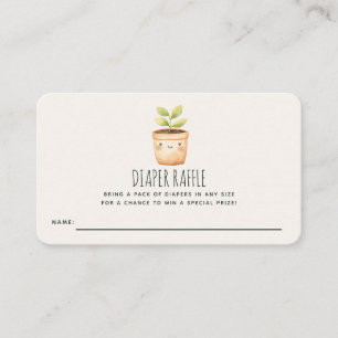 Little Sprout Baby Shower Diaper Raffle Ticket Enclosure Card