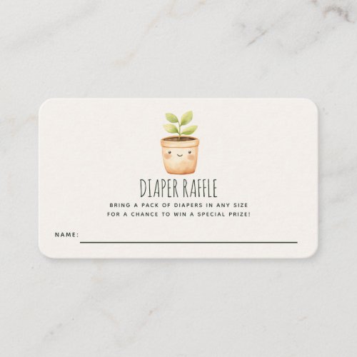 Little Sprout Baby Shower Diaper Raffle Ticket Enclosure Card
