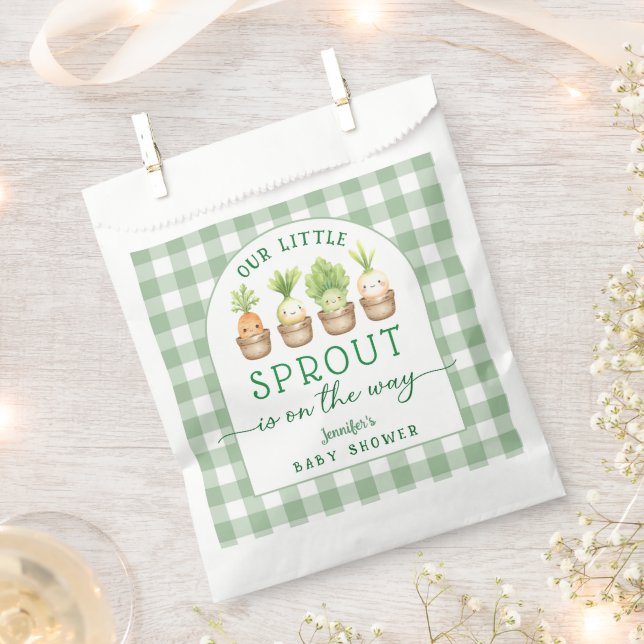 Little Sprout Baby Shower Favor Bag (Clipped)