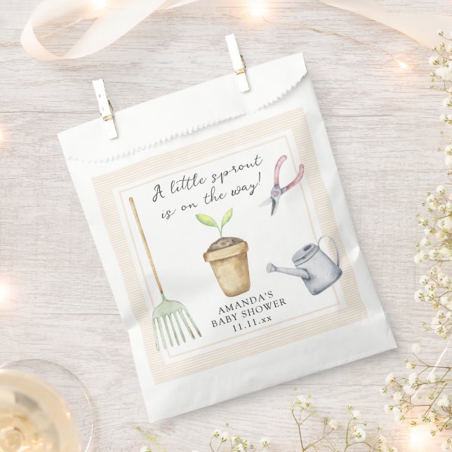 Little sprout baby shower  favor bag (Clipped)
