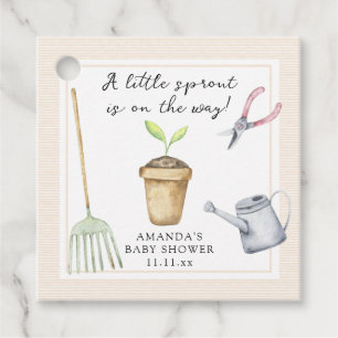 Little sprout baby shower favor tags