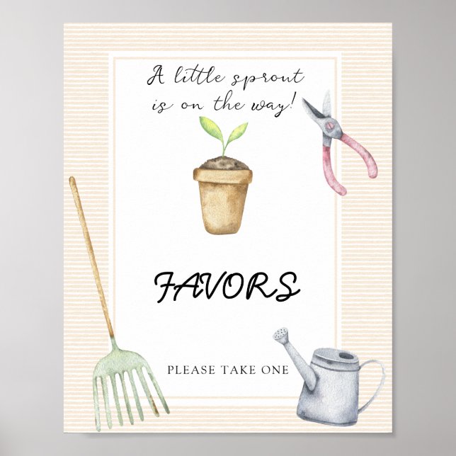 Little Sprout Baby shower Favors Poster (Front)