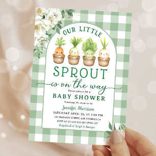 Little Sprout Baby Shower Green Gender Neutral Invitation