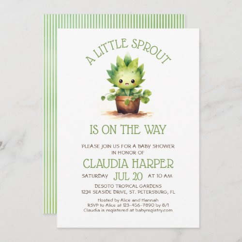 Little Sprout Baby Shower Invitation