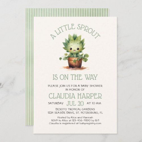 Little Sprout Baby Shower Invitation