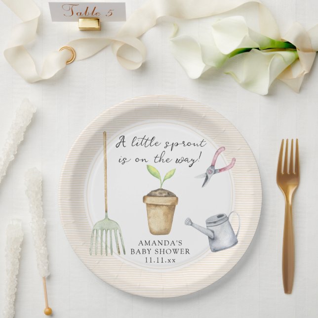 Little sprout baby shower  paper plates (Wedding)