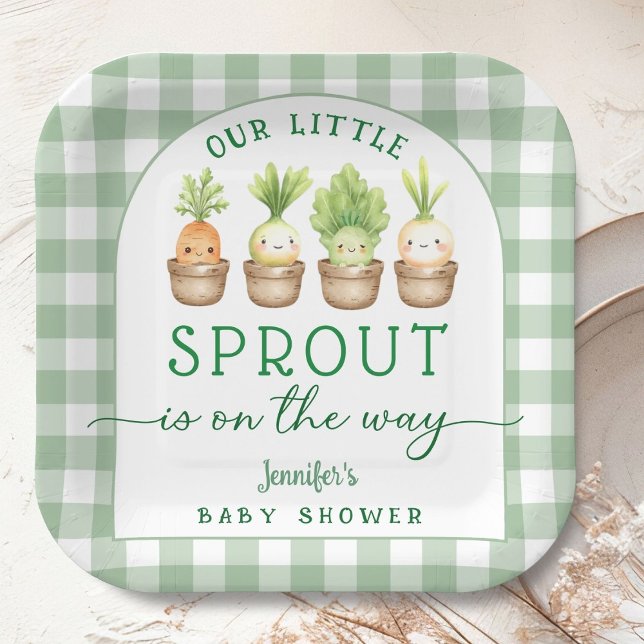 Little Sprout Baby Shower  Paper Plates (Creator Uploaded)
