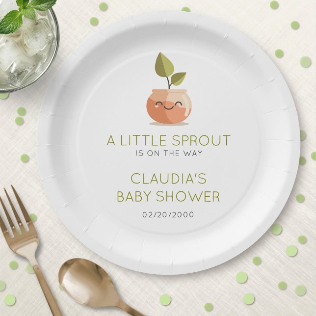 Little Sprout Baby Shower Paper Plates (Creator Uploaded)