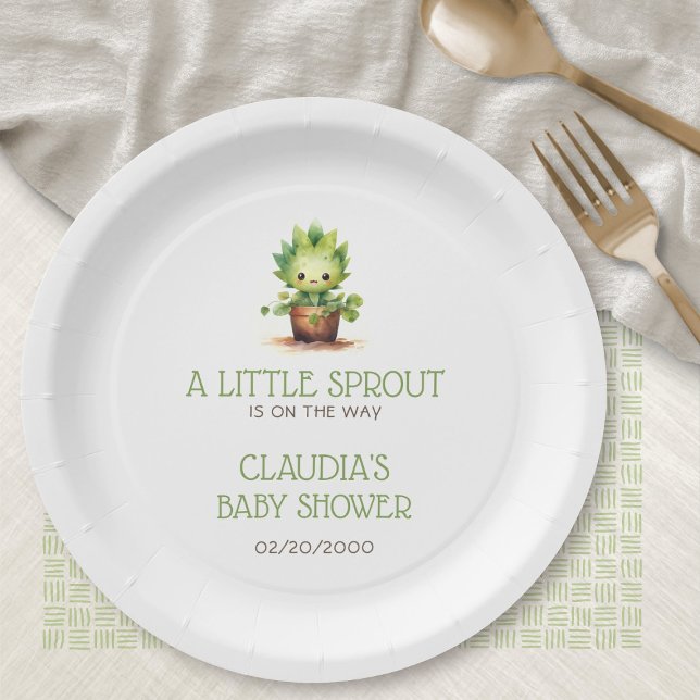Little Sprout Baby Shower Paper Plates (Creator Uploaded)